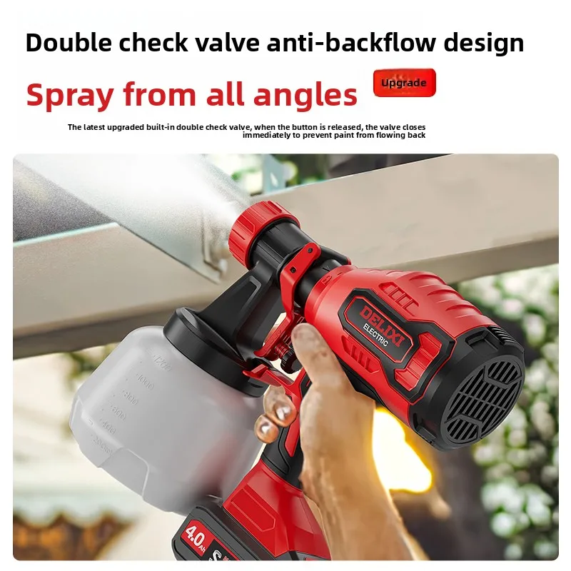 Brushless lithium-ion electric paint spray gun, paint and latex paint spray gun, small household high-atomization spray bottle