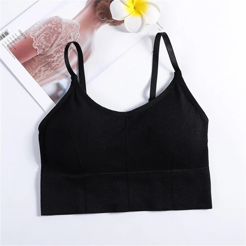 Bralette sem fio sexy para mulheres, sutiã sem costura, tops acolchoados para dormir, costas em forma de V, top de tubo esportivo, lingerie respirável, roupa íntima