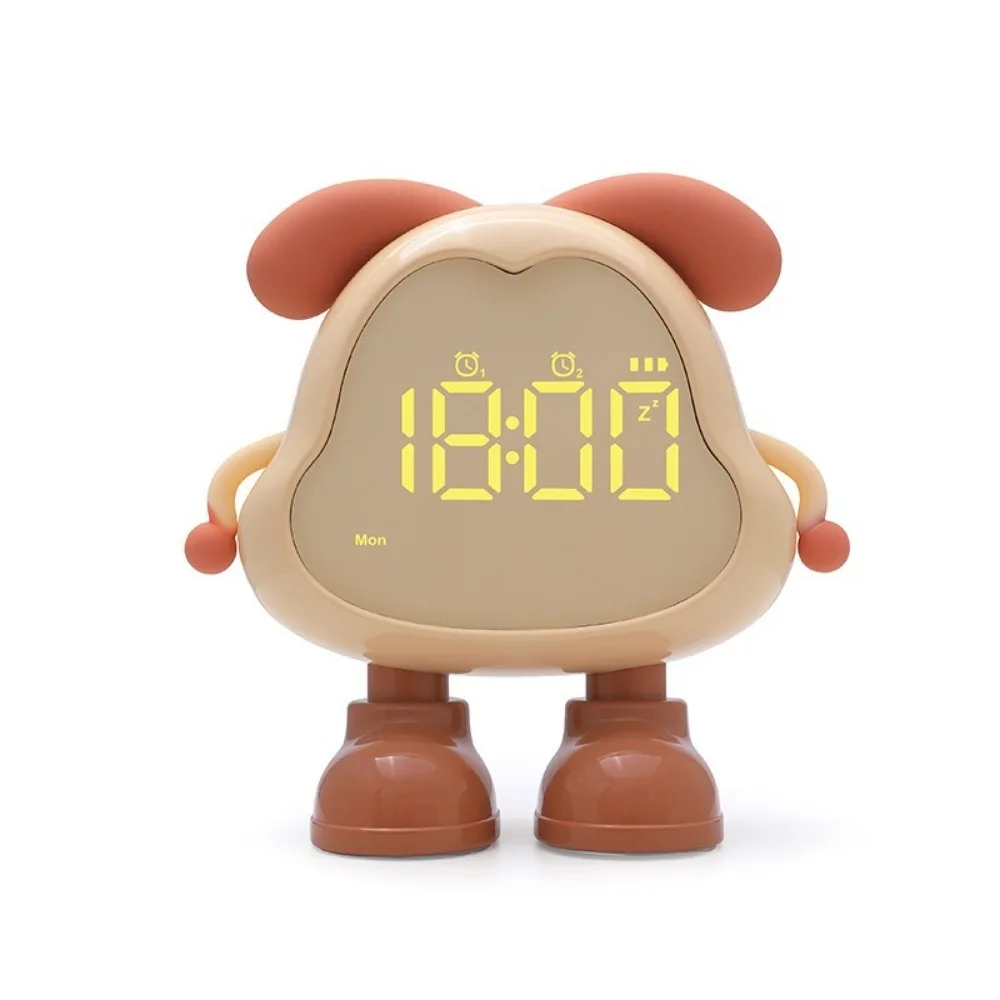 

With Light Puppy Alarm Clock Large Volume USB Rechargeable Children's Night Light LED Display Timer Cute Bedside Clock