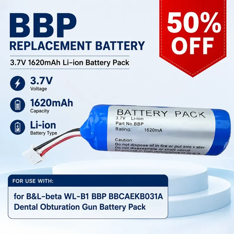 

3.7V 1620mAh Li-ion Replacement Battery for B&L-beta WL-B1 BBP BBCAEKB031A Dental Obturation Gun Battery Pack