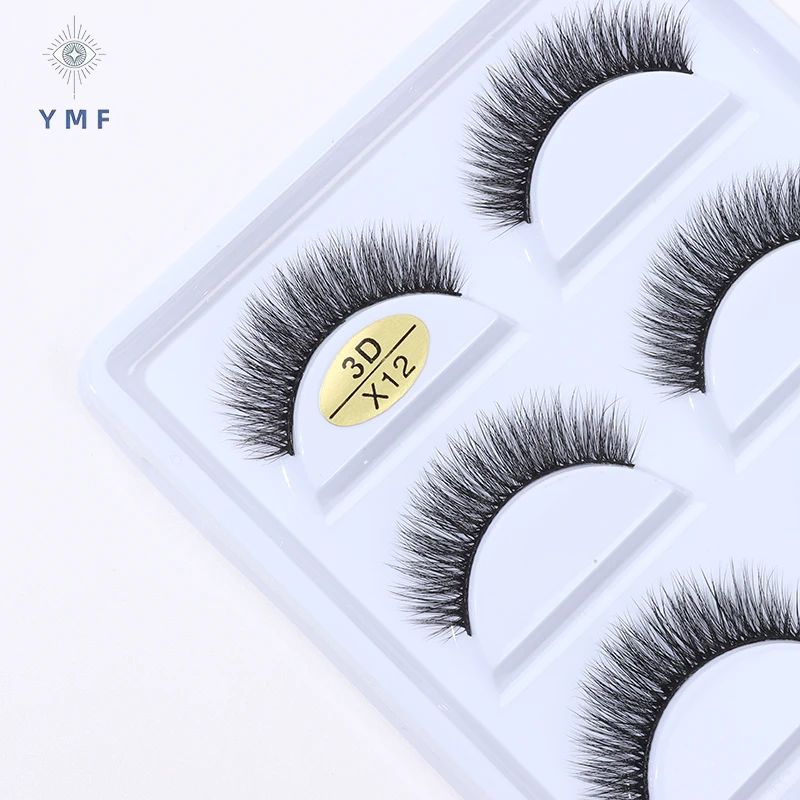 5 Paar 3d Faux Wimpers Volume Pluizige Valse Wimper Extensie Natuurlijke Lange Handgemaakte Make-Up