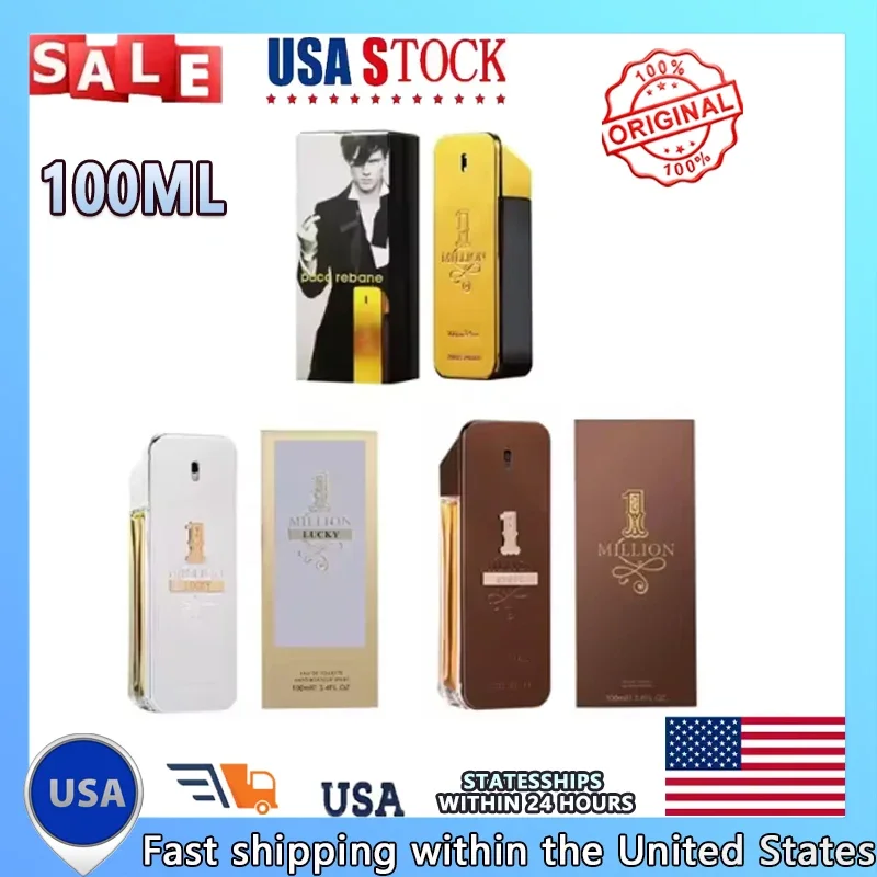 100ML 1 millones de Parfum Spray corporal de masculinidad madura para hombres Eau De Toilette Spray Perfume para hombres Spray de fragancia