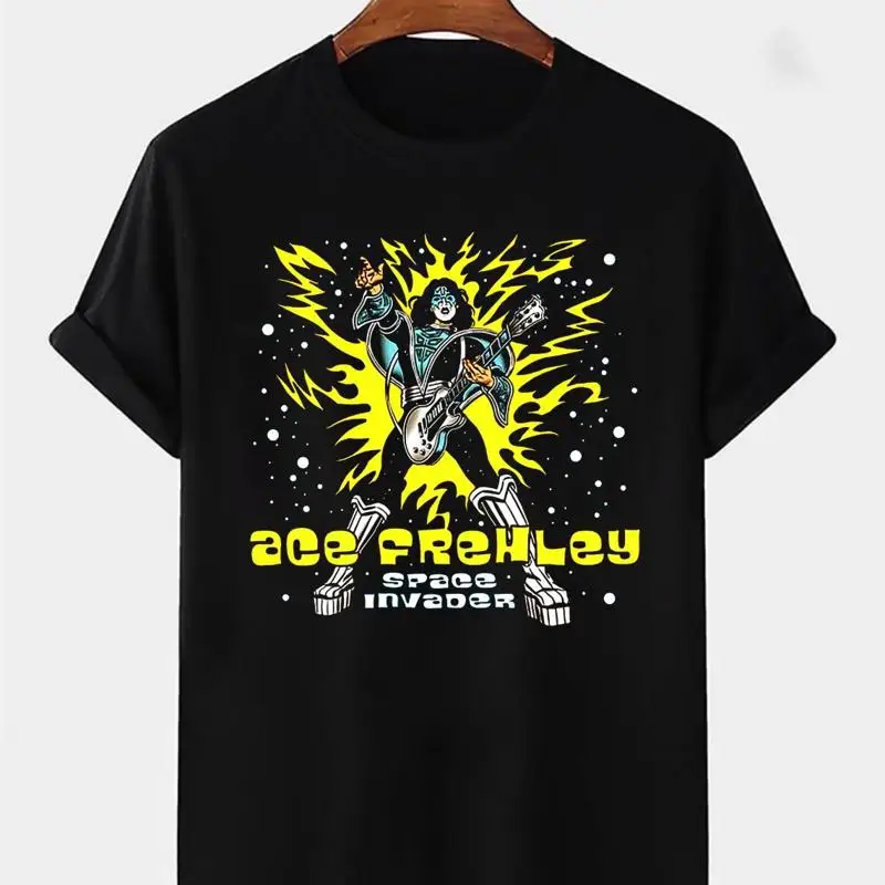 

Мужская футболка Ace Frehley Space Invader, черная, хлопковая, все размеры