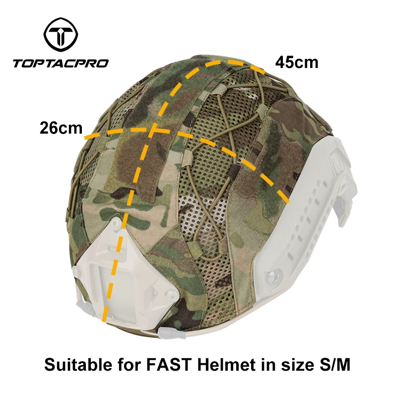 TOPTACPRO Tactical Helmet Cover For Fast Helmet 500D  Nylon  Camo Headwear Hoop&Look 8801