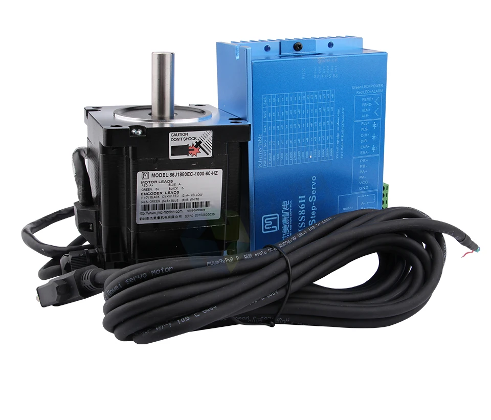 Гибридный серводвигатель JMC 2HSS86H + 86J1880EC-1000 с замкнутым контуром для гравировальных станков (комплект)
