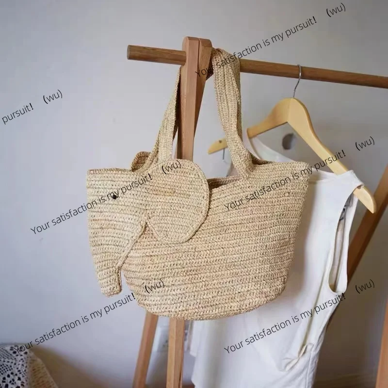 Lafite Grass Crochet Hand Woven Elephant Bag Vacation Beach Women's Shoulder Bag Summer Grass New Large Capacity Women's Bags