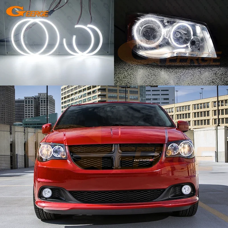 For Dodge Grand Caravan 2011 2012 2013 2014 2015 2016 2017 2018 2019 Day Light Ultra Bright SMD LED Angel Eyes Halo Rings