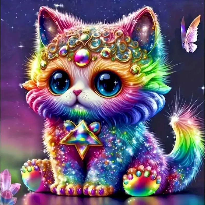 

GATYZTORY Animal Diamond Embroidery Cat Mosaic Flower New Arrival Suitable For Beginners Painting Cartoon DIY Handmade Hobby