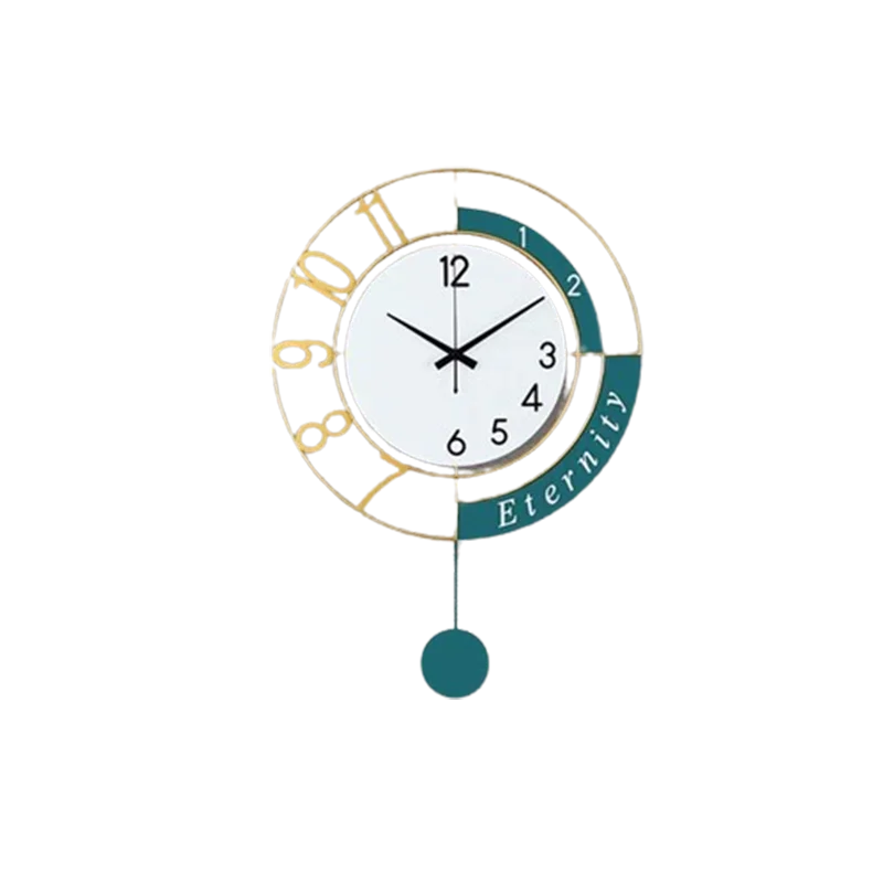 Movement Mechanism Wall Clock Round Pendulum Living Room Wall Clock Creative Design Orloge Murale Moderne Home Decoration