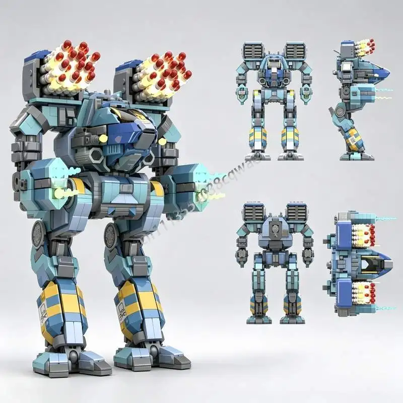 NEW 1585PCS Timber Wolf Mad Cat Battlemech Robot Sci-Fi Model MOC Custom Building Blocks DIY Creative Assembly Puzzle Toy Gift
