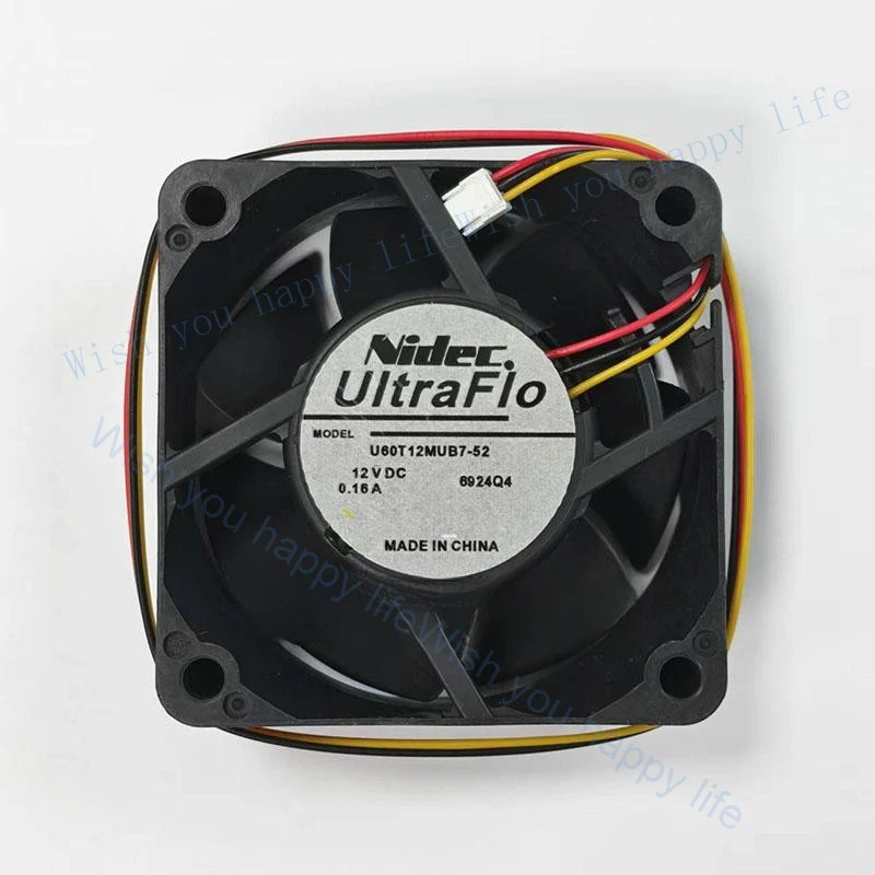 V+ for   1 Pc. New U60T12MUB7-52 Projector Cooling Fan 6025 DC12V 0.16A 6CM 3Pin