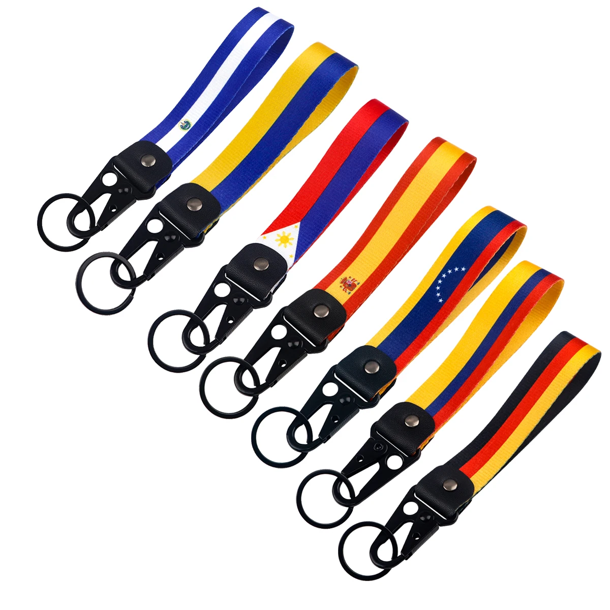

Different National Flags Short Lanyard Neck Strap Hand Wrist Car Motorcycle Key Strap Used In Phone Rope Accessories