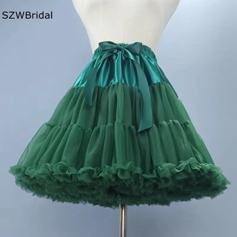 Hot Sale Tulle Green Lolita Skirt Ball Gown Underskirt Party Dress Petticoat Tutu Skirt Women Jupon Mariage Rockabilly Jupon