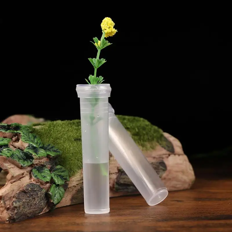 25/50/100pcs Nutrition Flower Plastic Tube Transparent Water Flower Tube Flower Water Container Florist Supplies