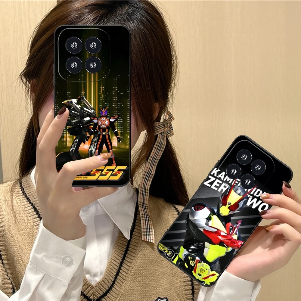 Painting Kamen Rider Mobile Cell Phone Case for Xiaomi 14 13 12 11 10 9 T Ultra Lite Pro S SE X 5G Black Soft Phone Cover Shell