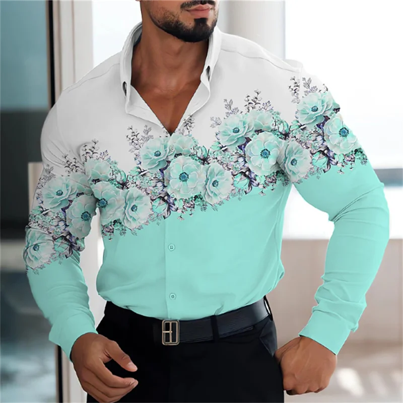 Fashion Men's Shirts Casual Shirts Striped Printed Long Sleeve Tops Men's Clothing Cardigans High Quality Elegant Tops S-5Xl