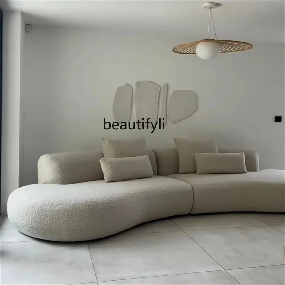 

A48 Italian minimalist light luxury curved fabric sofa designer casual simple sofa