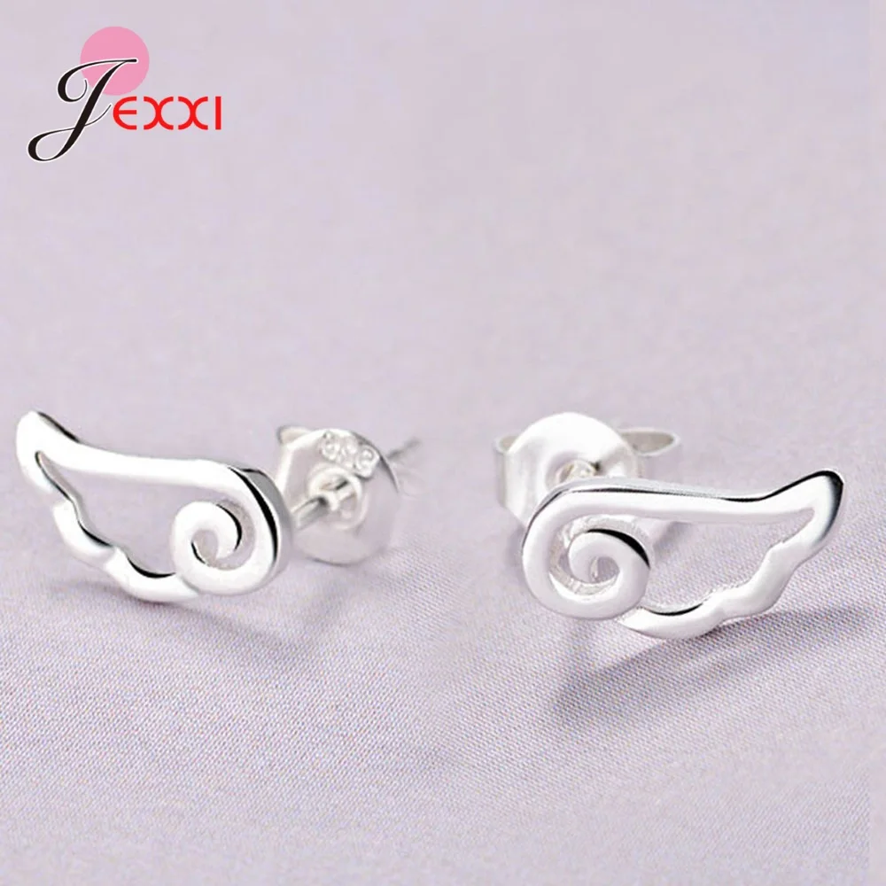 Real 925 Sterling Silver Jewelry For Women Cute Animal Hollow Earring Stud Small Stud Earring For Girls Wholesale/Retails