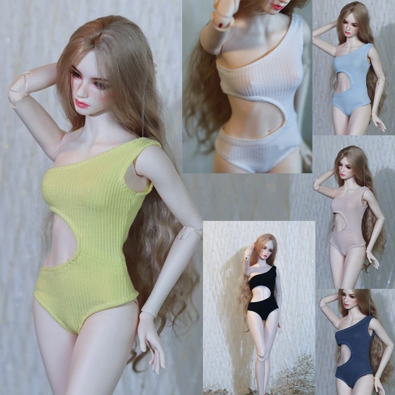

D04-A614 handmade toy 1/6 1/4 1/3 MSD Doll BJD/SD doll clothes colorful open waist knitted swimsuit 1pcs