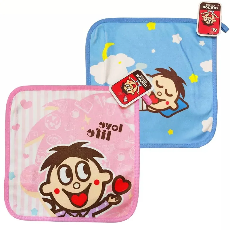 special Cute Cartoon Pattern Pure Cotton Square Towel Ideal for Children's Face Washing Household Cleaning and Travel Carrying