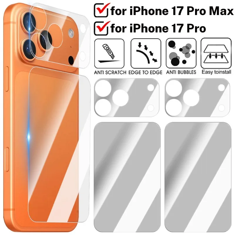 3/2/1Sets Back with Camera Protector Films for iPhone 17 Pro Max 17Pro Back Lens Glass Protective PET Films for iPhone 17 Pro