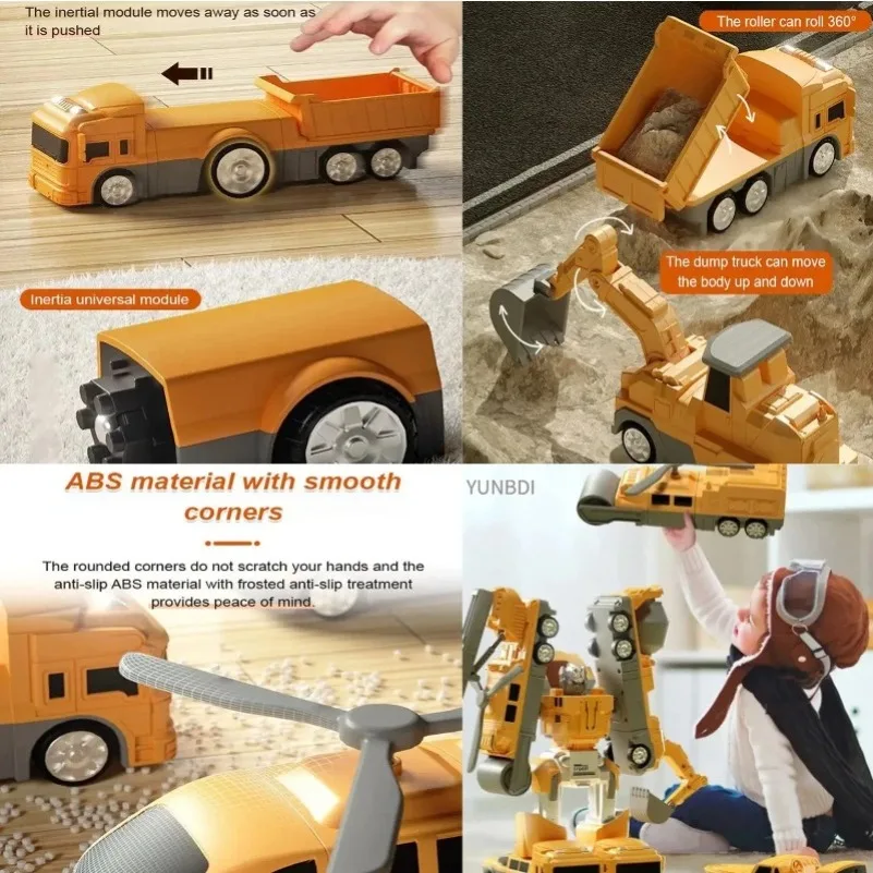 Deformazione magnetica per bambini Ingegneria Auto Robot Building Block Toy Set Multi Style Puzzle Macchinari di assemblaggio Mech Toy Gift