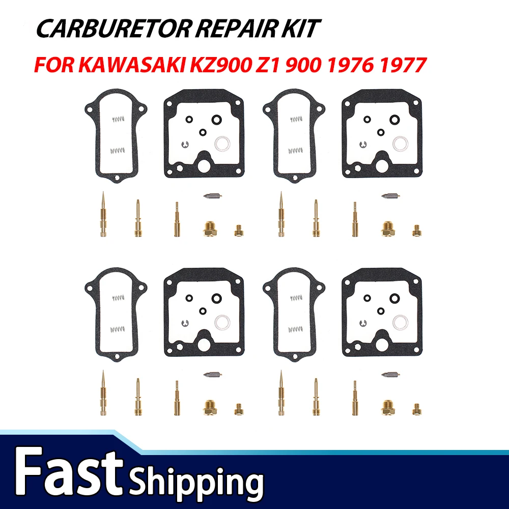 

4 Sets For Kawasaki KZ900 Z1 900 1976 1977 Carburetor Repair Kit Carb Rebuild Set Gasket Jets Needle Valve