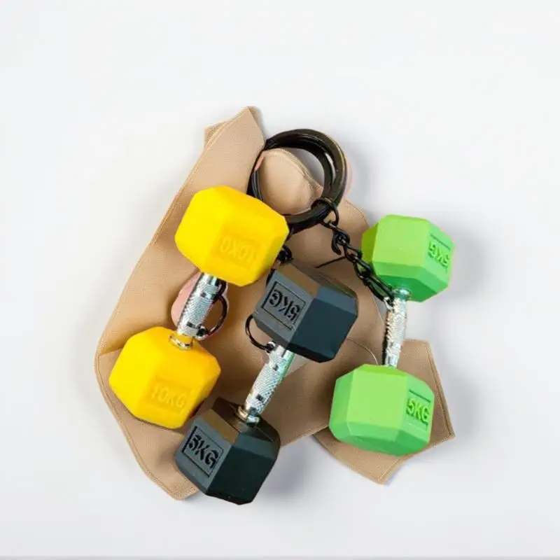Gym-Themed Silicone Dumbbell Keychain; Special Gifts for Gym Lovers, A Fitness Trainer Accessory for Car or Backpack