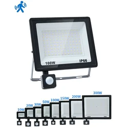 LED Projektör Hareket Sensörü AC220V AC110V 10W-300W Su Geçirmez Açık Projektör Dış Spot Açık hava aydınlatması Duvar Reflektörü