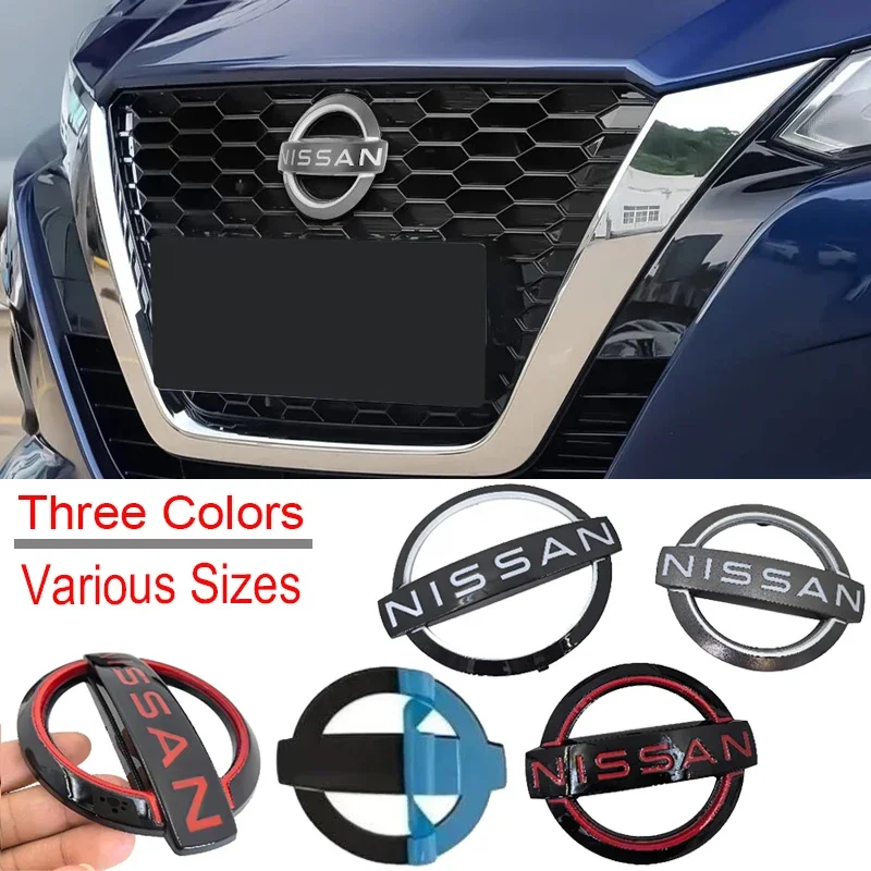 For Nissan Qashaqai Sylphy X-trail Note Elgrand Leaf Teana Car Front Rear Trunk Emblem Auto Steering Wheel Sticker Accessories