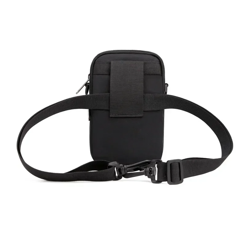 Borsa a tracolla piccola da uomo alla moda a 3 strati Borsa da uomo in nylon resistente di alta qualità Borsa a tracolla portatile con patta Mini marsupio