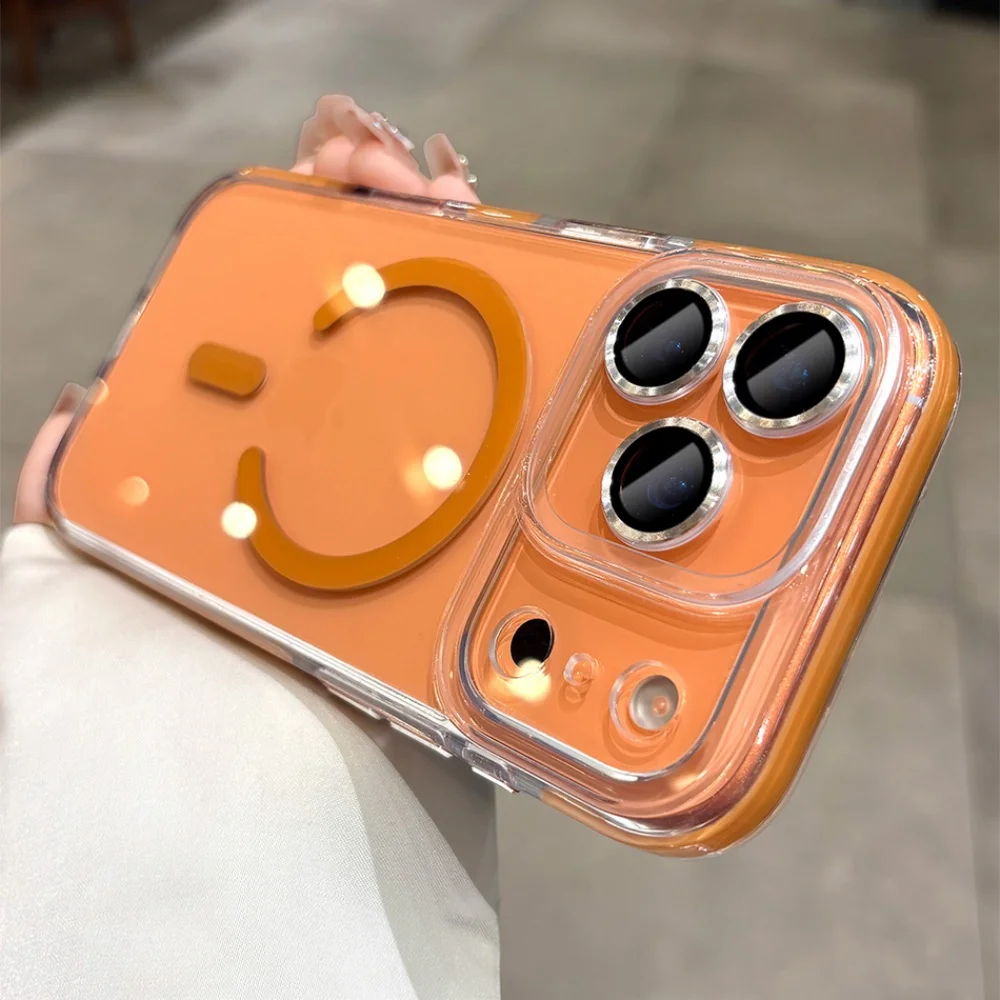 滑り止めバンパー付き透明Magsafeケース iPhone 16 14 15 Plus用 磁気充電カバー iPhone 14 15 16 13 Pro Max Air用