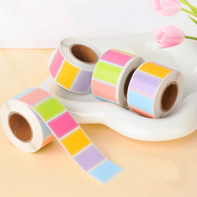 

1roll Name Sticker Color Coding Labels Sticker Adhesive Rectangle Sticker Solid Colors Label Tag Office Educational Supplies TMZ