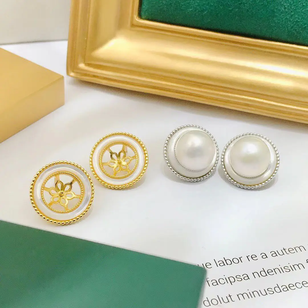 

Оптовая продажа, серьги из стерлингового серебра S925, фурнитура для крепления, базовые монтажные детали, аксессуар для жемчуга 11-12 мм, 5 пар/лот