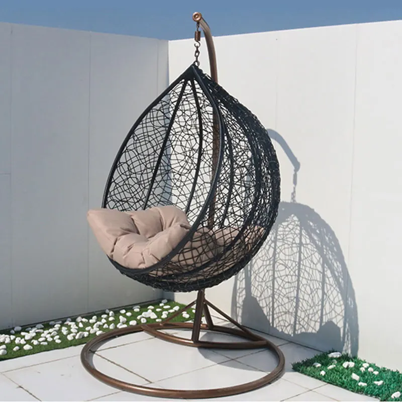 

2026 Durable Modern Double Swing Hanging Chair for Outdoor Patio Garden Bedroom-Made Durable Metal for Backyard Wicker Rattanpro