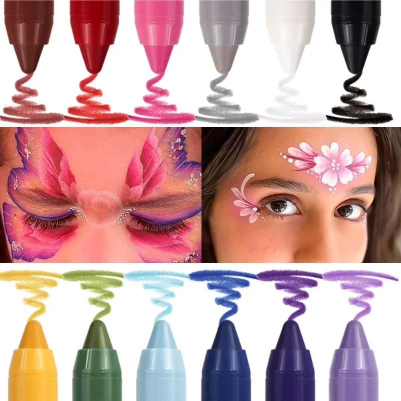 1 szt. Wibrujące sztyfty do twarzy – wysoki pigment, można układać w stosy, trwałe, odpowiednie do makijażu wielkanocnego, łatwe w użyciu