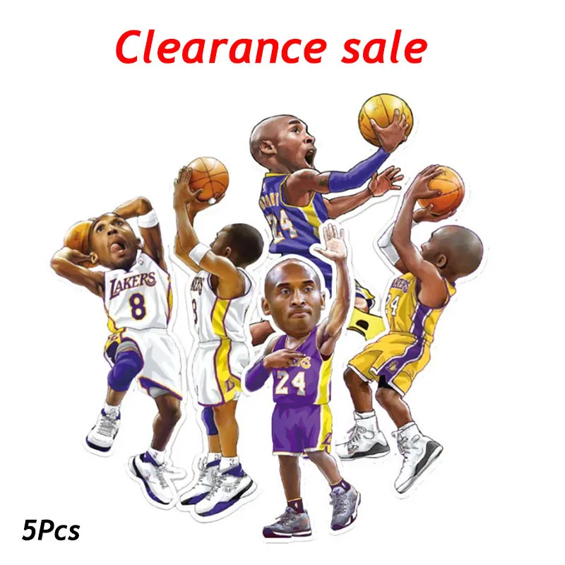 

5Pcs Cartoon Basketball Star Character Peripheral Stickers Funny Laptop Tablet Guitar Skateboard Decals Vinyl Glossy Pegatinas