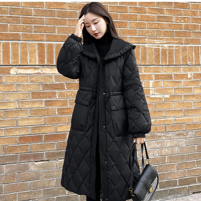 2023 neue Frauen Daunen Baumwoll mantel Winter jacke weibliche dicke warme Outwear schwarz abnehmen Parkas Baby kragen Mantel