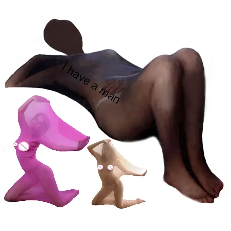 بوديستوكينج بودي هوز جوارب طويلة ارتداءها، ملابس داخلية مثيرة شفافة BDSM، كيس تخزين كامل الجسم