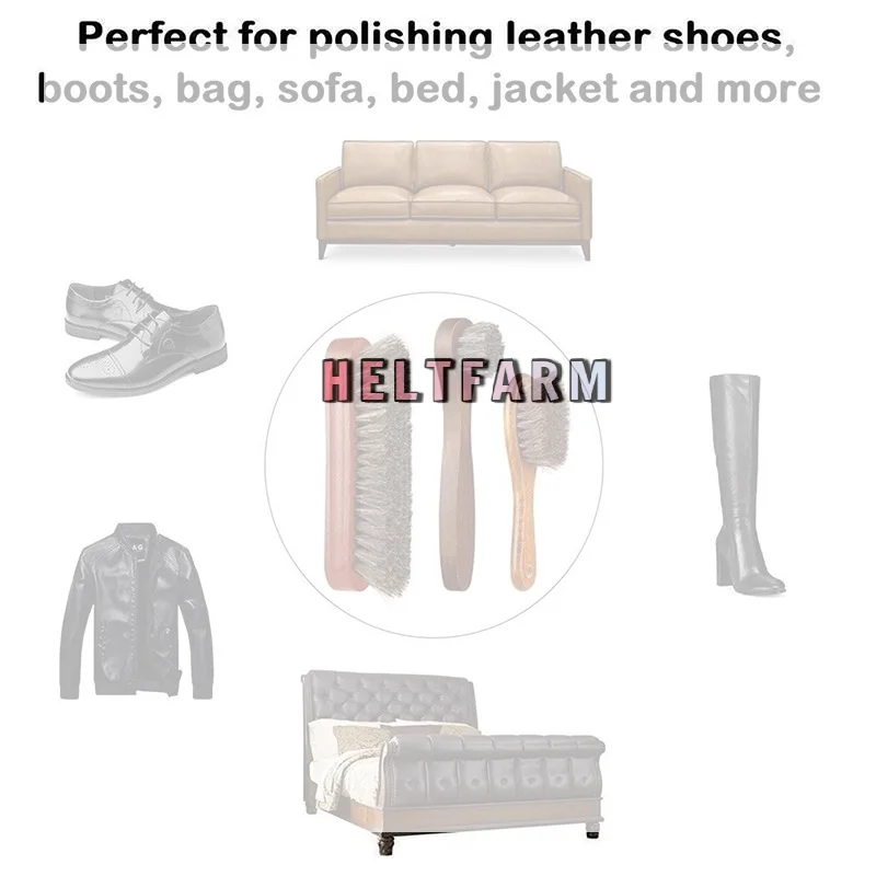 Horsehair Shine Shoes Brush Kit Polish Dauber Applicators Cleaning Leather Shoes Boots Care Brushes Suede Cleaner Brush 2/3pcs