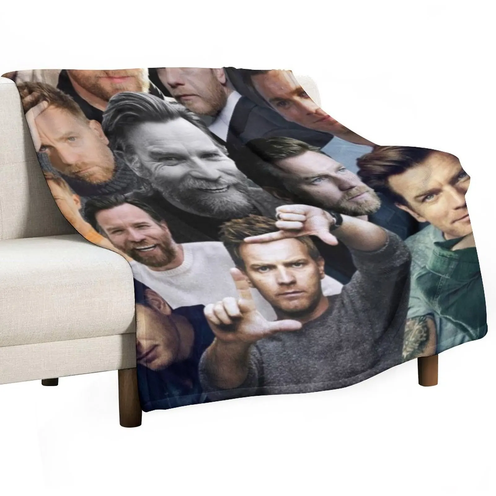 

Ewan McGregor photo collage Throw Blanket Moving Designers Luxury Throw Summer Beddings Blankets