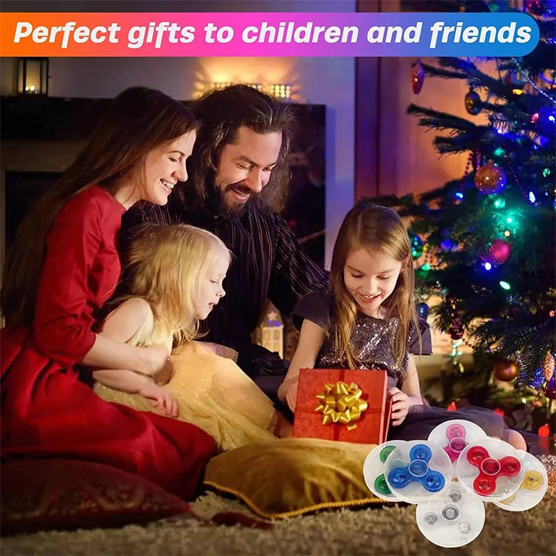 LED Fidget Spinners pour enfants et adultes, jouets sensoriels qui brillent dans la nuit, jouets pour autistes tdah, prix en classe, cadeaux de fête