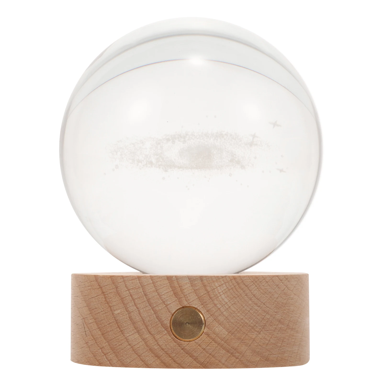 

3D Inner Carving Night LED Crystal Ball Lamp for Bedroom Living Room Decorative Light Cool Ball Lamp with Wood Base for Bedside