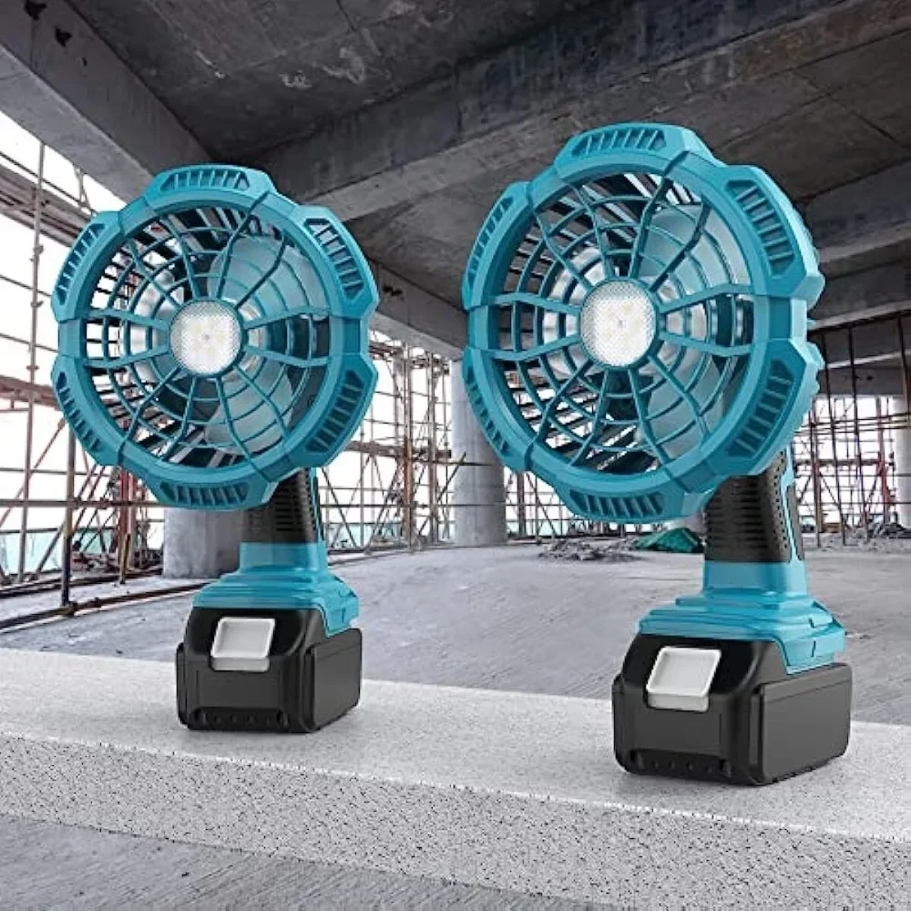 Imagem -02 - Ventilador Portátil para Bateria de Íon de Lítio Makita 18v Ventilador sem Fio com Trabalho Led de 9w Porta Usb Ventilador Portátil para Acampamento