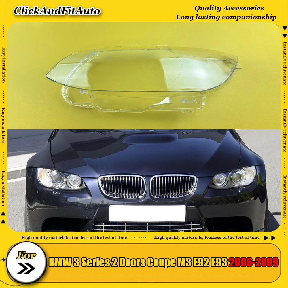 

For BMW 3 Series 2 Doors Coupe M3 E92 E93 2006-2009 Headlamps Plastic Cover Lampshade Headlight Shade Headlamp Shell