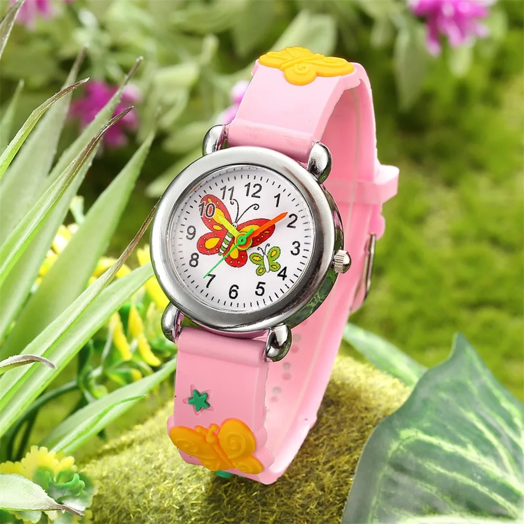 Kids Watches Butterfly Pattern Watches Kids Kids Boys Mini Round Dial Quartz Analog Girls Cute Watches Часы Женские Наручные