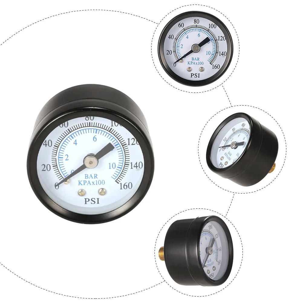 1Pcs Metal Dual Scale Pressure Gauge Economical All Purpose 0-160psi 0-10bar Npt Pressure Meter for Plumbing Heating Air