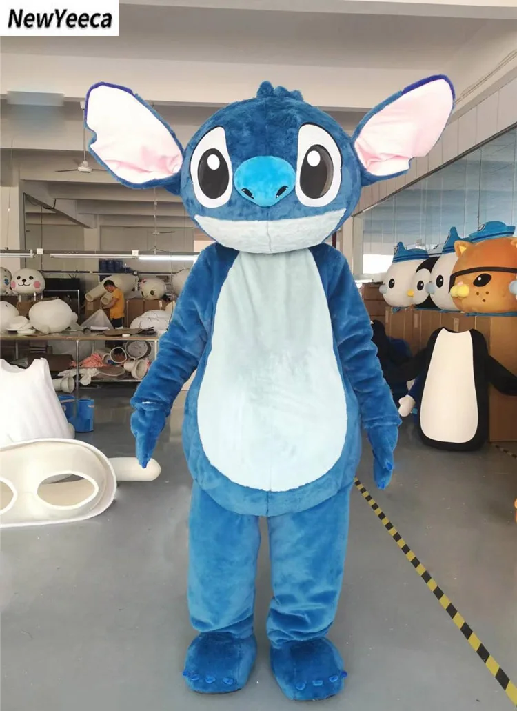 New Blue Lilo & Stitch Mascot Costume Disney Stitch Cartoon Character Advertising Fancy Dress Carnival Party Adult Cosplay Suits