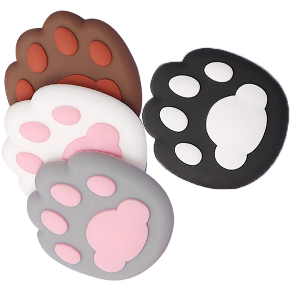 

4Pcs Silicone Door Stopper Wall Protector Paw Shape Easy Install Door Handle Protector Wall Bumper Chair Saver Stopper