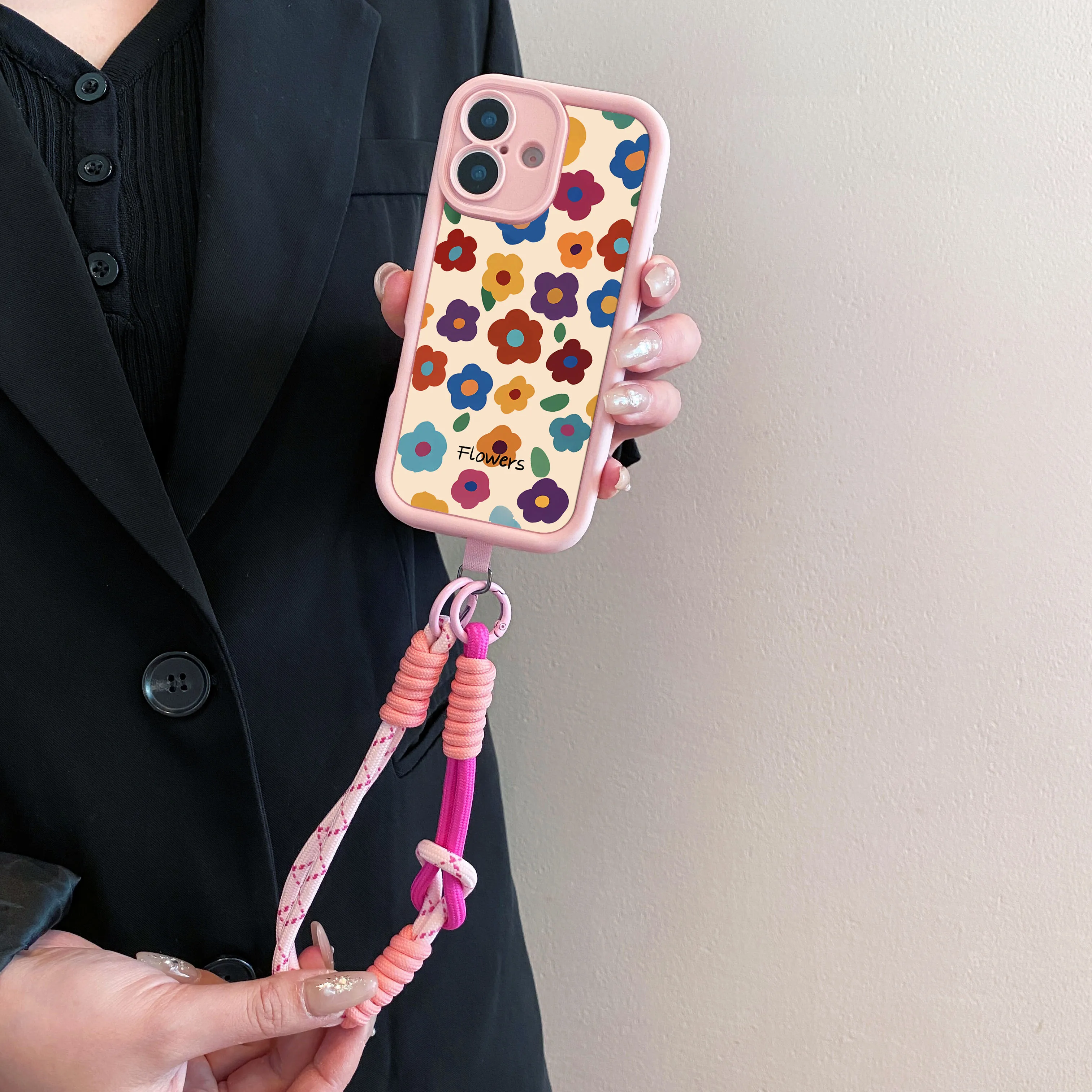 Ypm5Crossbody الحبل قلادةRopeCaseFor Redmi ملاحظة 14 13 12 11 10 9 8 7 برو زائد 11s 14s 13C 12C 14C 9C 10C الأزهار غطاء الهاتف